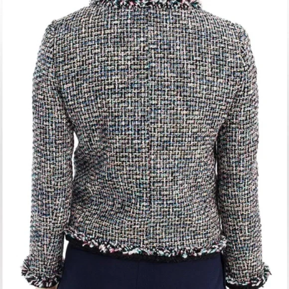 J.crew Lady Metallic Tweed Jacket Black Rainbow - Picture 2 of 2